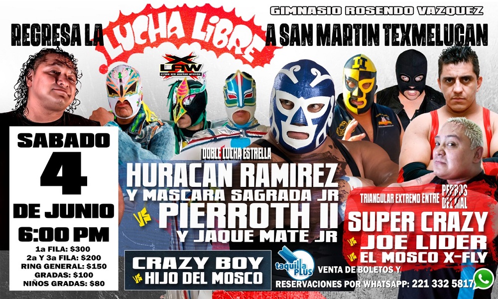 Boletos LUCHA LIBRE XLAW EN SAN MARTIN TEX Taquilla Plus